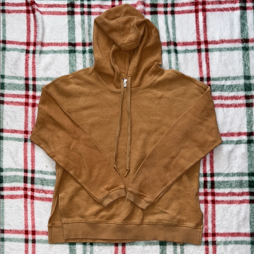 90 Degree By Reflex Cozy Tan Hoodie